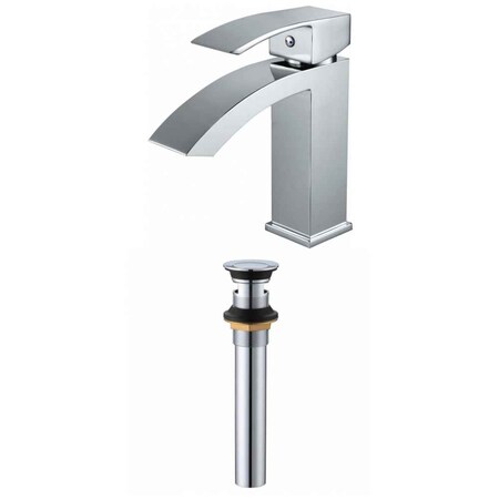 1 Hole CUPC Approved Lead Free Brass Faucet Set In Chrome Color, Overflow Drain Incl.